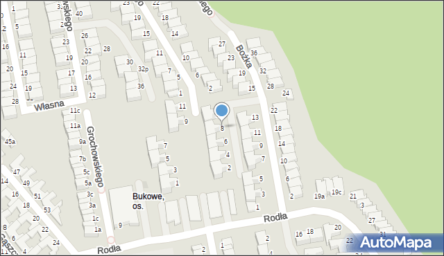 Koszalin, Maćkowicza Izydora, 8, mapa Koszalina