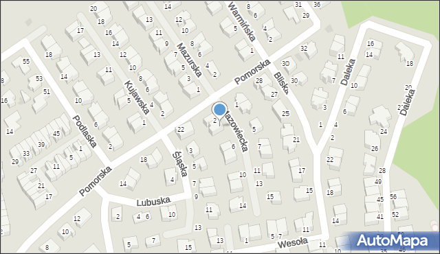 Koszalin, Mazowiecka, 4, mapa Koszalina