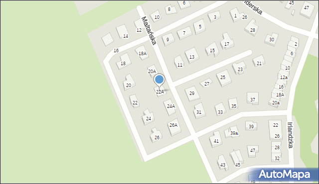 Koszalin, Maltańska, 22A, mapa Koszalina