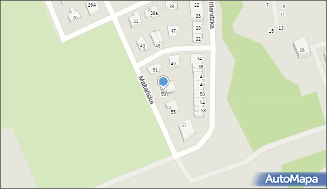 Koszalin, Maltańska, 53, mapa Koszalina