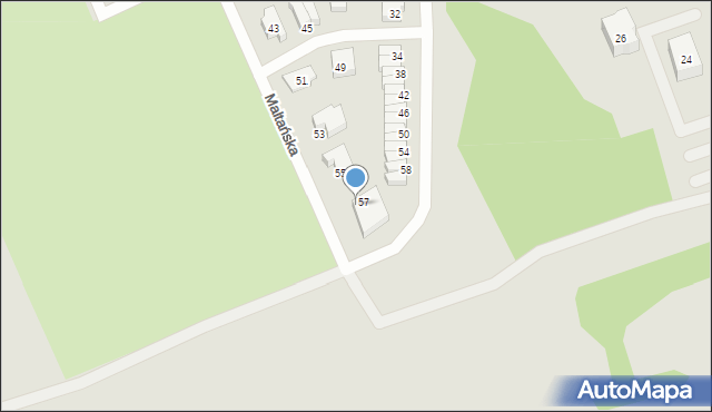 Koszalin, Maltańska, 57a, mapa Koszalina