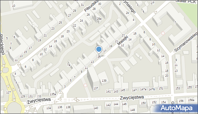 Koszalin, Matejki Jana, 15, mapa Koszalina