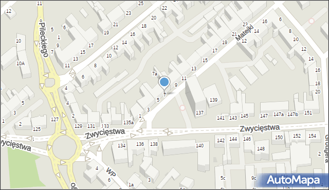 Koszalin, Matejki Jana, 7, mapa Koszalina