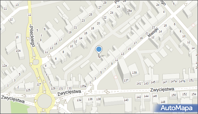 Koszalin, Matejki Jana, 7a, mapa Koszalina