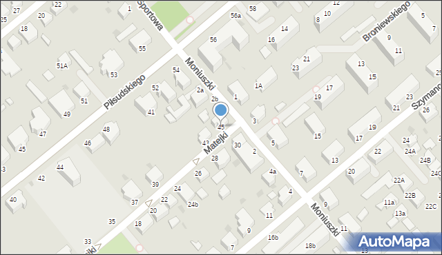 Koszalin, Matejki Jana, 45, mapa Koszalina