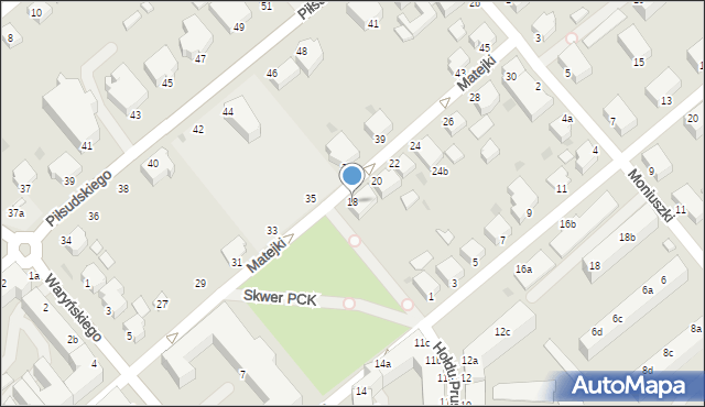 Koszalin, Matejki Jana, 18, mapa Koszalina