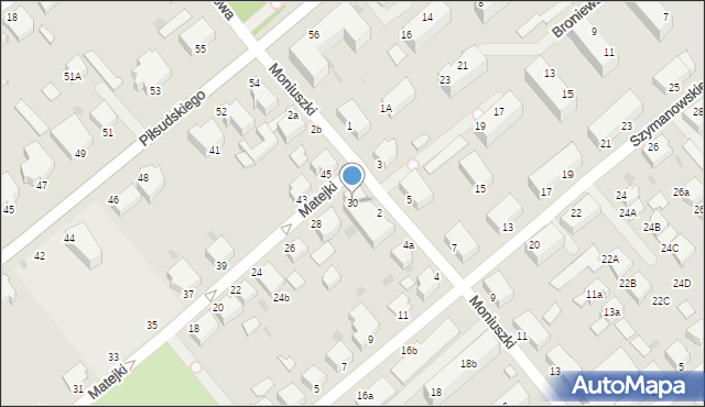 Koszalin, Matejki Jana, 30, mapa Koszalina