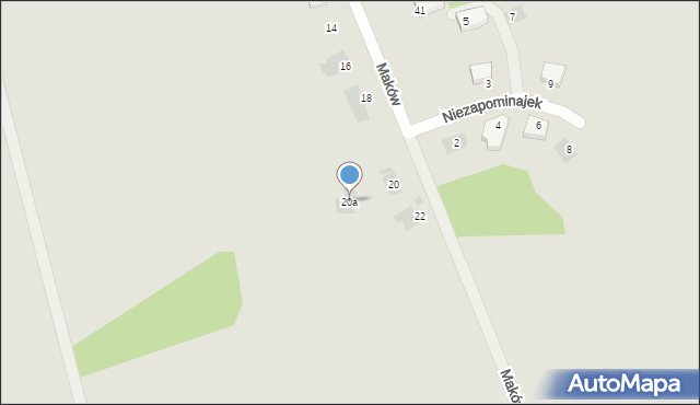 Koszalin, Maków, 20a, mapa Koszalina
