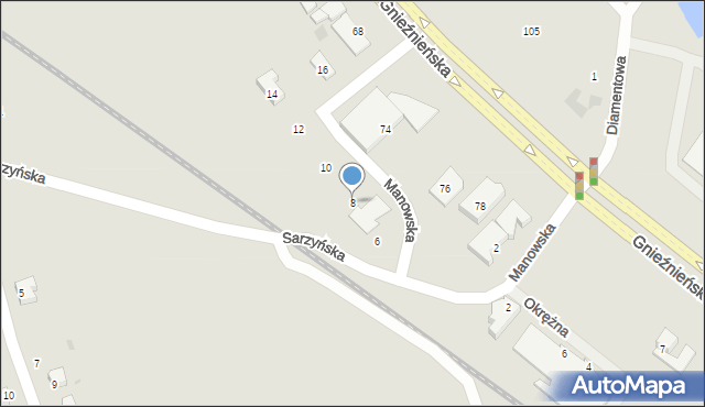 Koszalin, Manowska, 8, mapa Koszalina