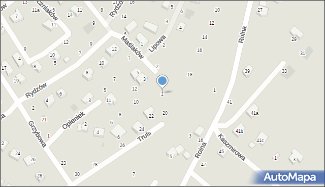 Koszalin, Maślaków, 1, mapa Koszalina