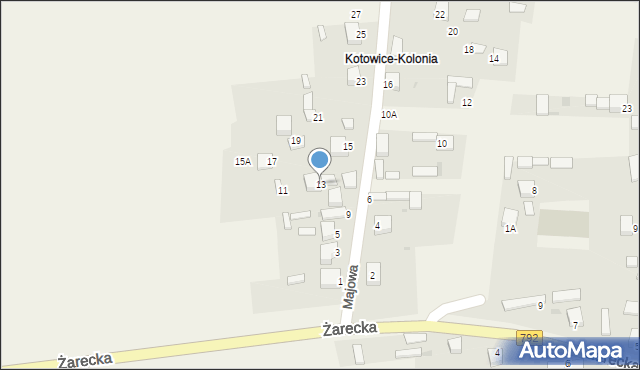 Kotowice, Majowa, 13, mapa Kotowice
