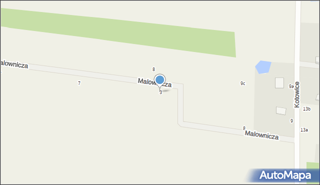 Kotowice, Malownicza, 3, mapa Kotowice