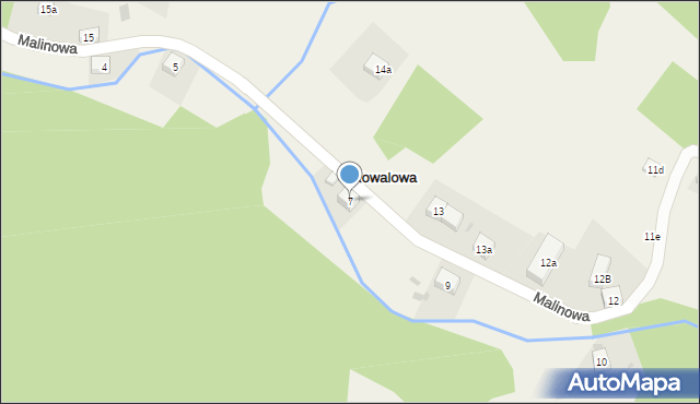 Kowalowa, Malinowa, 7, mapa Kowalowa