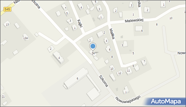 Kozłowo, Malewskiej, 2A, mapa Kozłowo