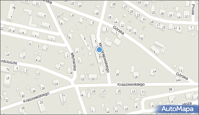 Kożuchów, Marcinkowskiego, 3, mapa Kożuchów