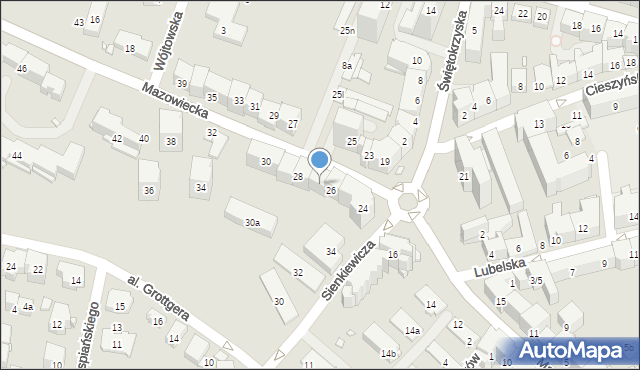 Kraków, Mazowiecka, 26b, mapa Krakowa