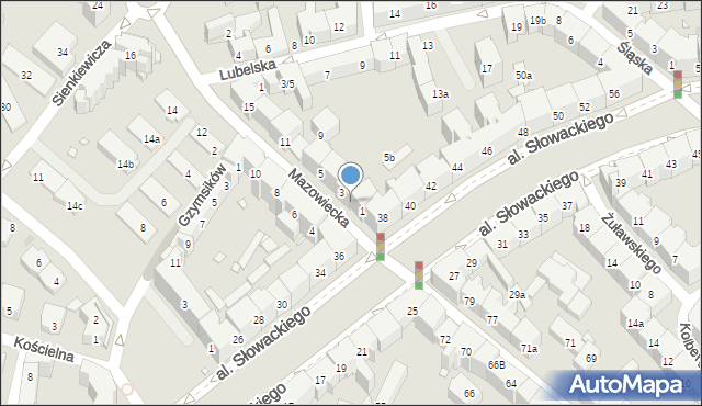 Kraków, Mazowiecka, 3a, mapa Krakowa