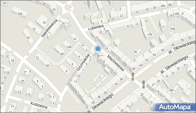 Kraków, Mazowiecka, 10, mapa Krakowa