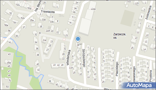 Kraków, Machaya Ferdynanda, ks., 19, mapa Krakowa