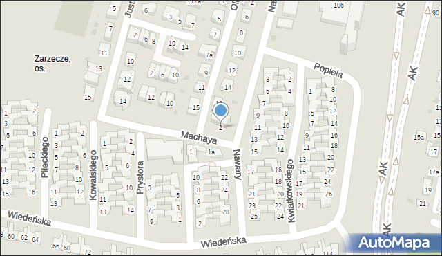 Kraków, Machaya Ferdynanda, ks., 2, mapa Krakowa