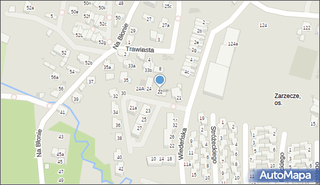 Kraków, Machaya Ferdynanda, ks., 22, mapa Krakowa