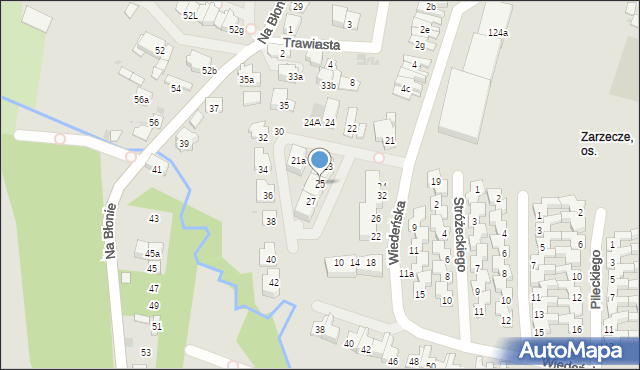 Kraków, Machaya Ferdynanda, ks., 25, mapa Krakowa