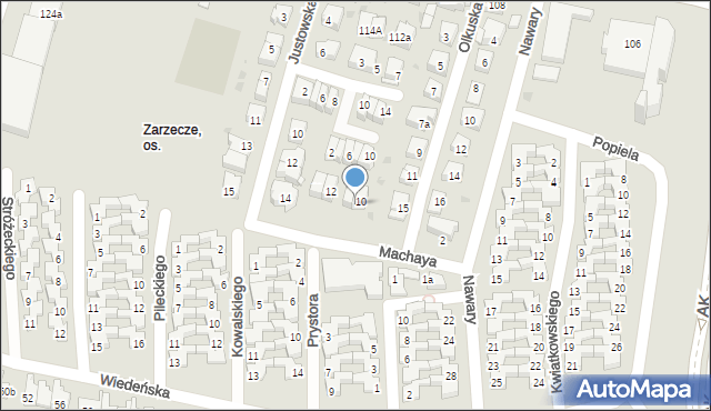 Kraków, Machaya Ferdynanda, ks., 8, mapa Krakowa