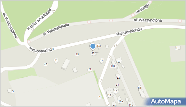 Kraków, Malczewskiego Jacka, 33, mapa Krakowa