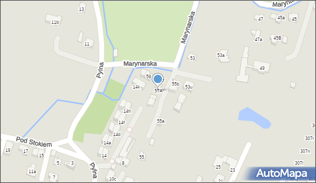 Kraków, Marynarska, 57A, mapa Krakowa