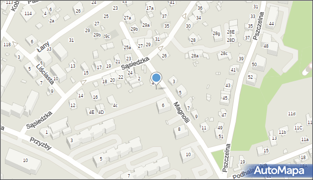 Kraków, Magnolii, 4aa, mapa Krakowa