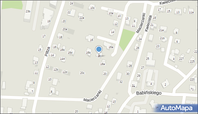 Kraków, Macierzanki, 18, mapa Krakowa