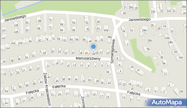 Kraków, Marusarzówny Heleny, 14, mapa Krakowa