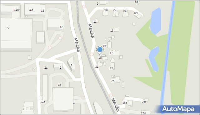 Kraków, Marcika Józefa, 19, mapa Krakowa