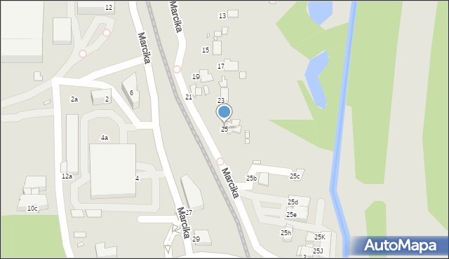 Kraków, Marcika Józefa, 25, mapa Krakowa