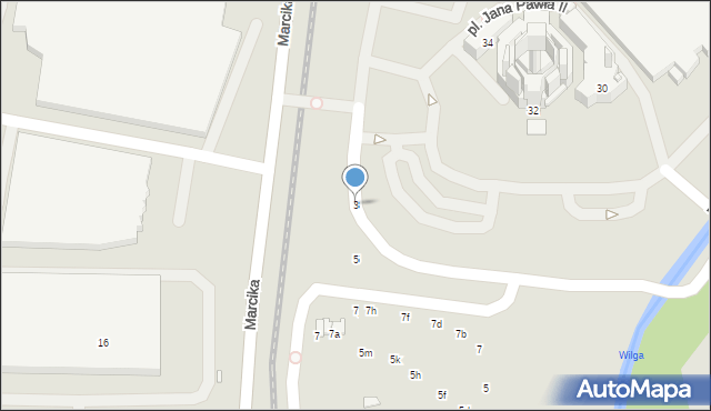 Kraków, Marcika Józefa, 3, mapa Krakowa