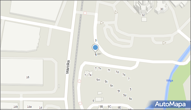 Kraków, Marcika Józefa, 5, mapa Krakowa