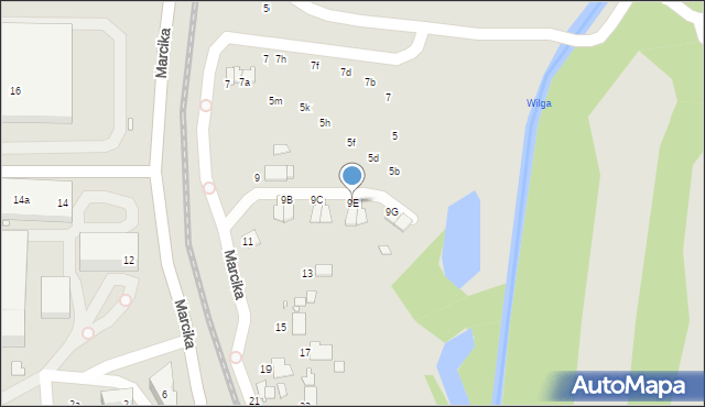 Kraków, Marcika Józefa, 9E, mapa Krakowa