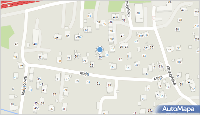 Kraków, Maja Franciszka, ks., 20, mapa Krakowa