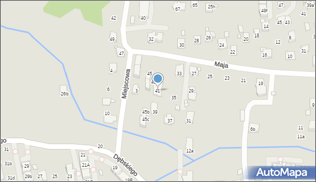 Kraków, Maja Franciszka, ks., 41a, mapa Krakowa