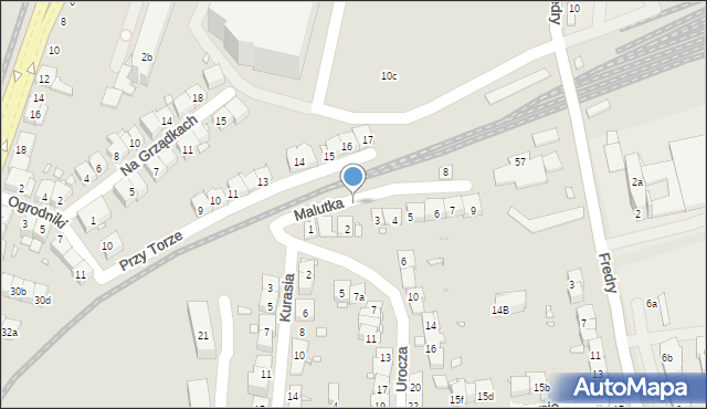 Kraków, Malutka, 2a, mapa Krakowa