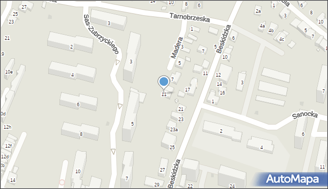 Kraków, Madera, 11, mapa Krakowa