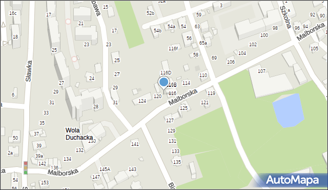 Kraków, Malborska, 118, mapa Krakowa