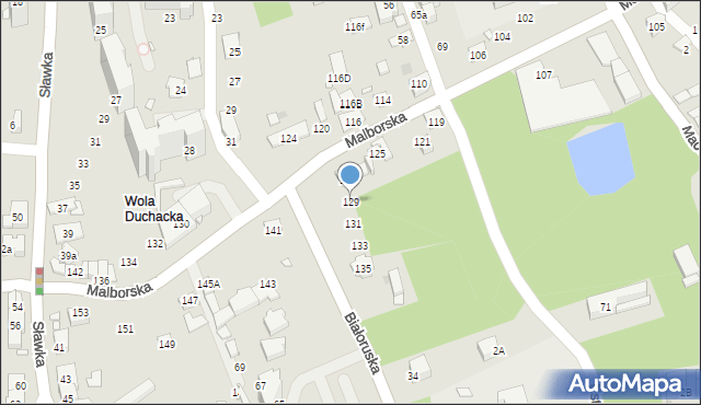 Kraków, Malborska, 129, mapa Krakowa