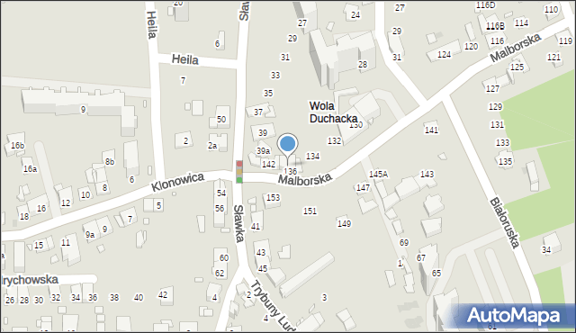 Kraków, Malborska, 140, mapa Krakowa