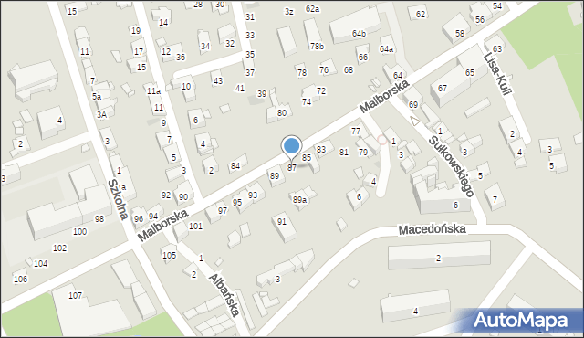 Kraków, Malborska, 87, mapa Krakowa