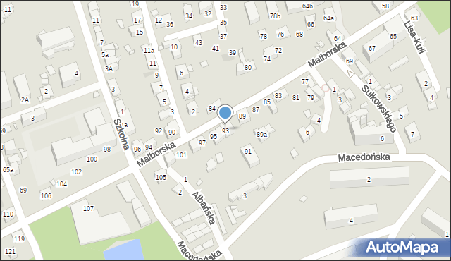 Kraków, Malborska, 93, mapa Krakowa