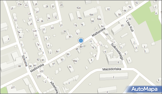 Kraków, Malborska, 83, mapa Krakowa