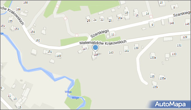 Kraków, Matematyków Krakowskich, 145, mapa Krakowa