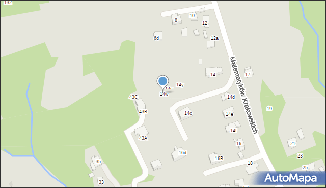 Kraków, Matematyków Krakowskich, 14w, mapa Krakowa