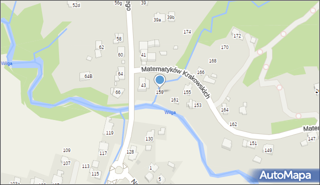 Kraków, Matematyków Krakowskich, 159, mapa Krakowa